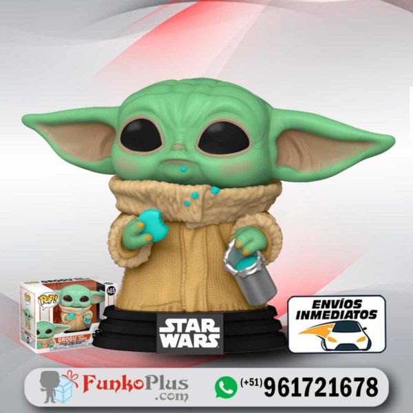 Funko Pop Star Wars Mandalorian Baby Yoda Grogu con Galleta