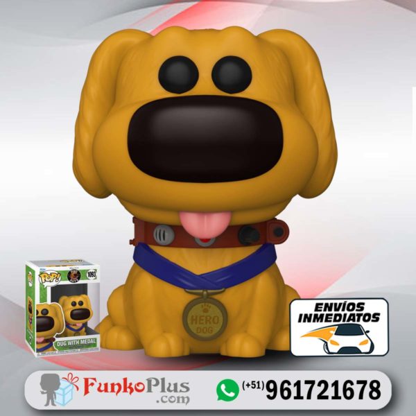 Funko Pop Disney Up La vida de Dug Perro Dug Con Medalla