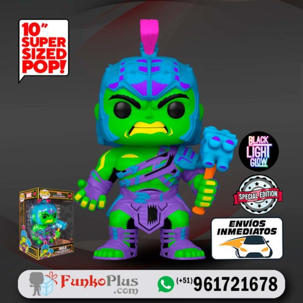 Funko Pop Marvel Hulk Gladiador Black Light Glow Tamaño Gigante