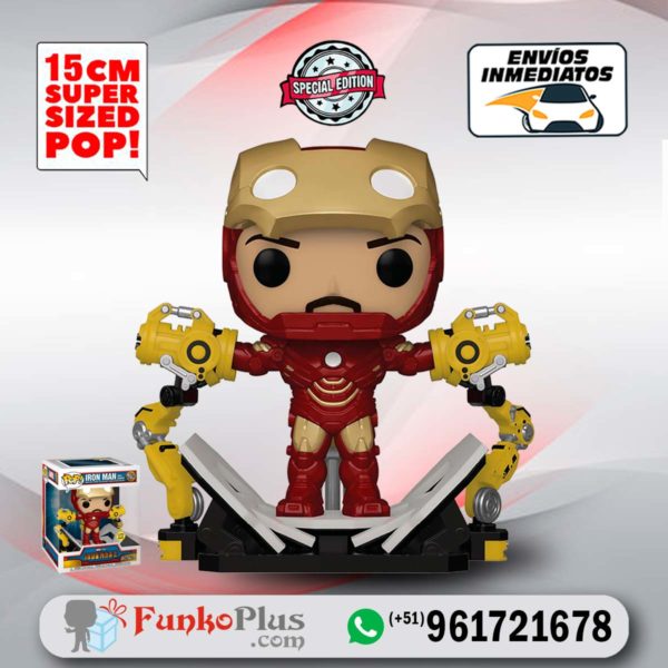 Funko Pop Marvel Iron Man con Armadura with Gantry Glow Brilla en la Oscuridad