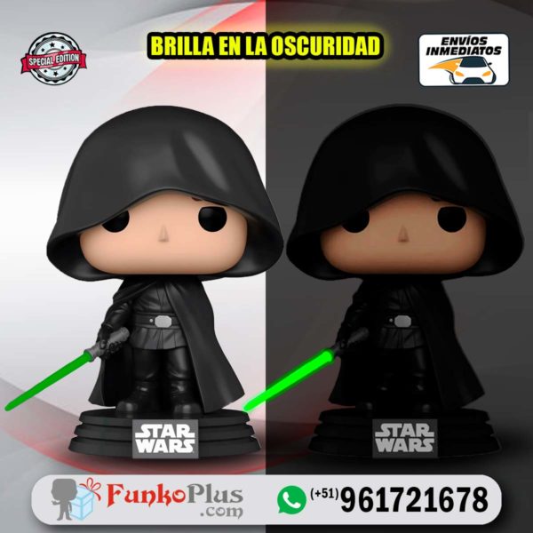 Funko Pop Star Wars Mandalorian Luke Skywalker GLOW Brilla en la oscuridad