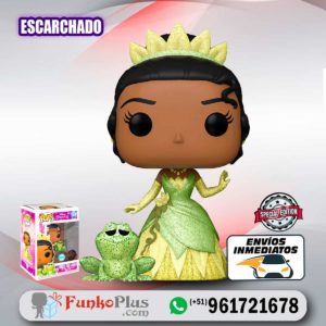 Funko Pop Disney La Princesa y el Sapo Tiana vestido verde y Naveen ESCARCHADO