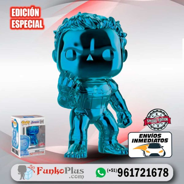 Funko Pop Marvel Avengers Endgame Hulk Cromado Azul