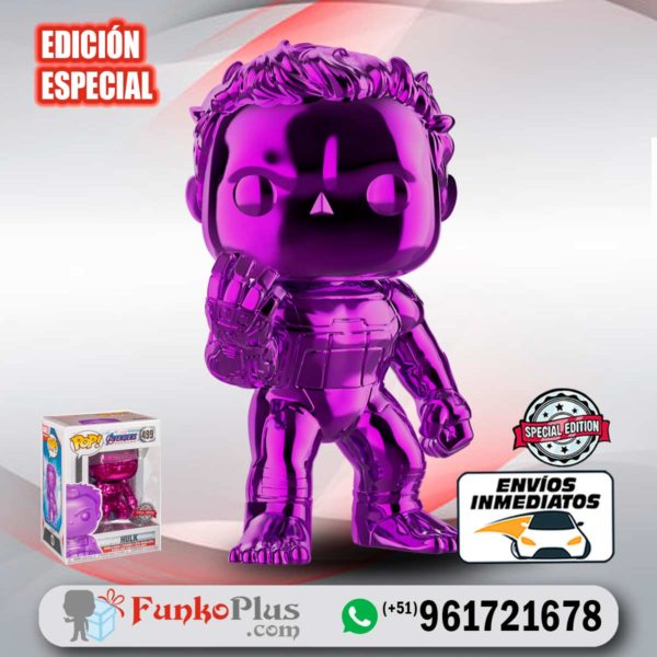 Funko Pop Marvel Avengers Endgame Hulk Cromado Morado