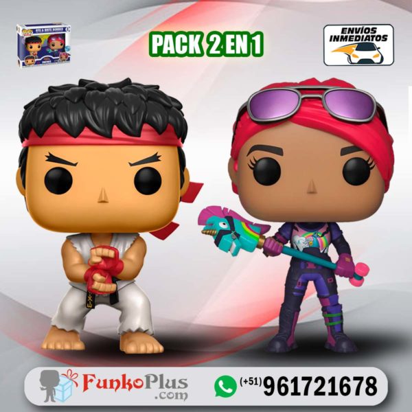 Funko Pop Street Fighter Fortnite Ryu y Brite Bomber 2 Pack