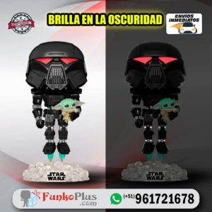 Funko Pop Star Wars Dark Trooper y Grogu Baby Yoda GLOW Brilla en la oscuridad