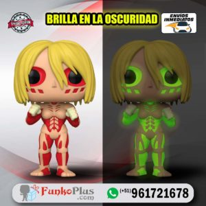 Funko Pop Attack on Titan Titán Hembra GLOW Brilla en la oscuridad