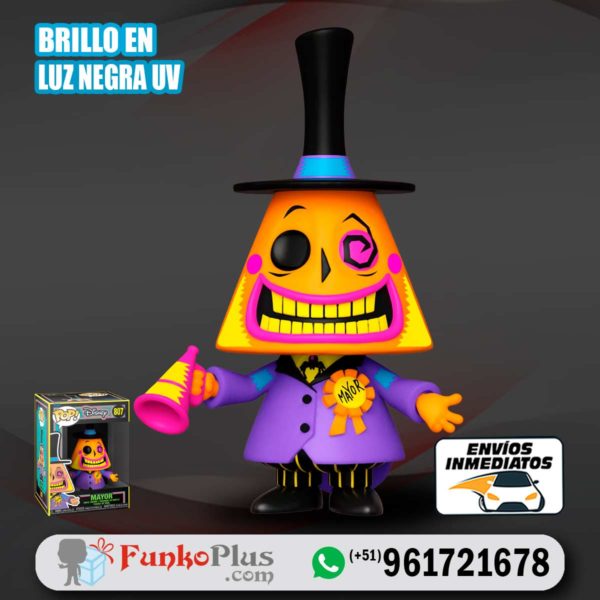 Funko Pop Disney El extraño mundo de Jack Mayor Alcalde Black Light Glow