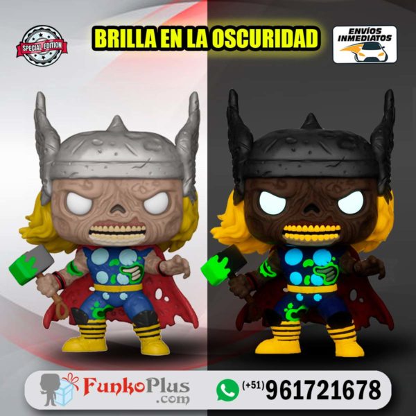 Funko Pop Marvel Zombies Thor GLOW brilla en la oscuridad