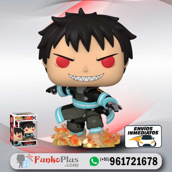 Funko Pop Fire Force Shinra con fuego