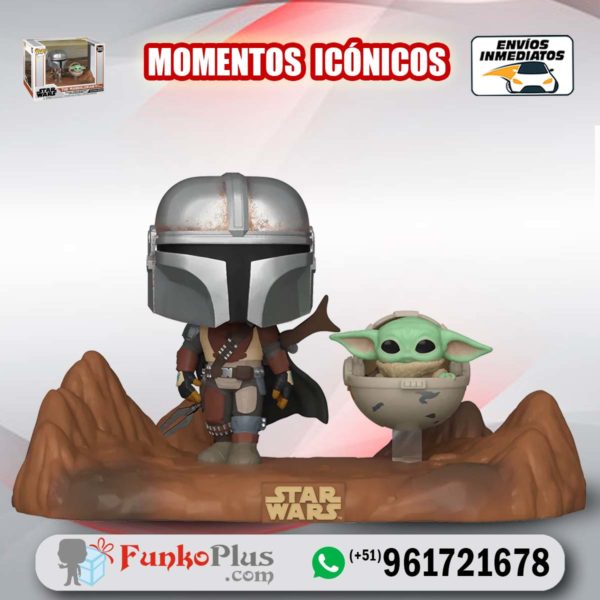 Funko Pop Moment Star Wars Mandalorian y Baby Yoda Grogu