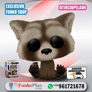 Funko Pop Marvel Guardianes de la galaxia Baby Rocket Racoon FLOCKED Aterciopelado