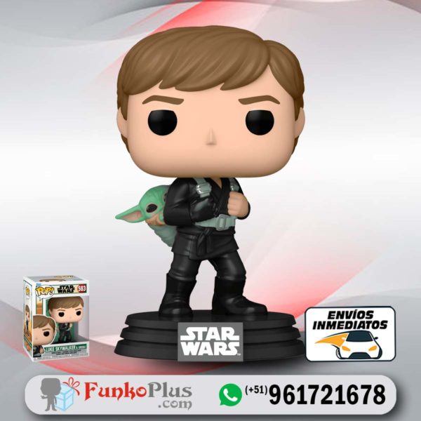 Funko Pop Star Wars Luke Skywalker y Baby Yoda Grogu entrenando