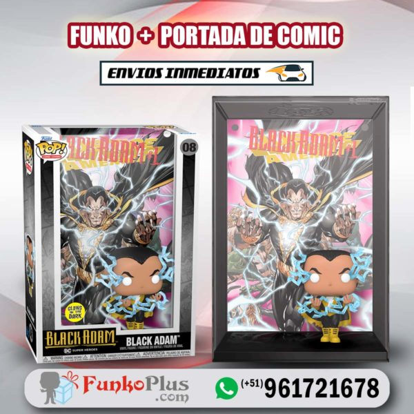 Funko Pop Comic Cover DC Comics Black Adam GLOW Brilla en la oscuridad