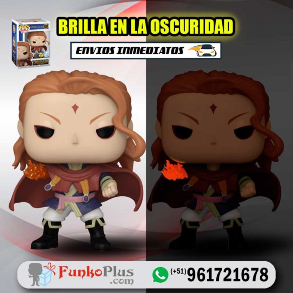 Funko Pop Black Clover Fuegoleon GLOW Brilla en la oscuridad