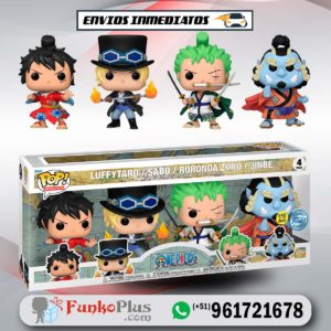 Funko Pop One Piece Monkey D Luffy Luffytaro Sabo Roronoa Zoro Jinbe 4 pack